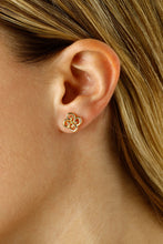 Load image into Gallery viewer, Twist Clover Gold Stud Earrings