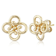 Load image into Gallery viewer, Twist Clover Gold Stud Earrings
