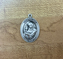 Load image into Gallery viewer, Saint Clare Of Assisi Silver Pendant With Chain Religious
