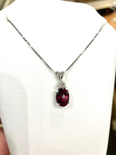 Load image into Gallery viewer, Rhodolite Garnet And Diamond White Gold Necklace