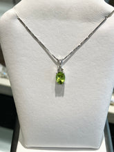 Load image into Gallery viewer, Peridot And Diamond White Gold Necklace