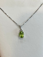 Load image into Gallery viewer, Peridot And Diamond White Gold Necklace