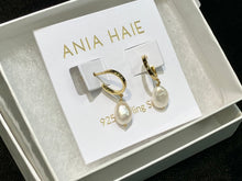 Load image into Gallery viewer, Pearl Mini Hoop Earrings
