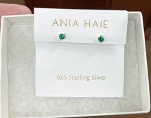 Load image into Gallery viewer, Gold Plated Green Stud Earrings
