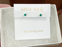Load image into Gallery viewer, Gold Plated Green Stud Earrings