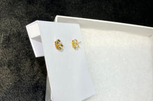 Load image into Gallery viewer, Gold Plated Green Stud Earrings