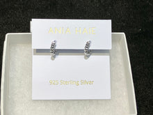 Load image into Gallery viewer, Silver Texture Small Huggie Hoop Earrings