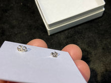 Load image into Gallery viewer, Silver Molten Cascade Bezel-Set Teardrop Stud Earrings