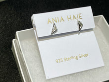 Load image into Gallery viewer, Silver Triangle Kiss Studs