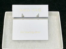 Load image into Gallery viewer, Gold Plated Pear Shaped Cubic Zirconia Stud Earrings