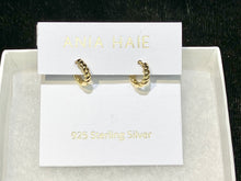 Load image into Gallery viewer, Gold Texture Small Huggie Hoop Earrings