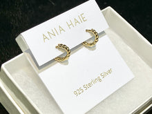 Load image into Gallery viewer, Gold Texture Small Huggie Hoop Earrings