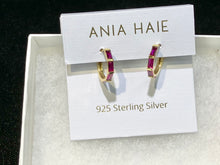 Load image into Gallery viewer, Gold Rosé Holiday Huggie Hoop Earrings