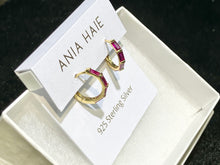 Load image into Gallery viewer, Gold Rosé Holiday Huggie Hoop Earrings