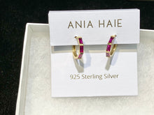Load image into Gallery viewer, Gold Rosé Holiday Huggie Hoop Earrings