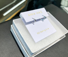 Load image into Gallery viewer, Silver Smooth Mini Huggie Hoop Earrings