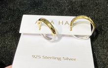 Load image into Gallery viewer, Two Tone Hoop Earrings