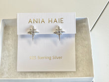 Load image into Gallery viewer, Silver Eight-Pointed Star Stud Earrings