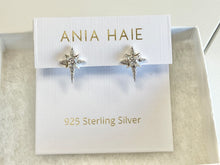 Load image into Gallery viewer, Silver Eight-Pointed Star Stud Earrings
