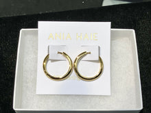 Load image into Gallery viewer, Gold Tube Medium Hoop Earrings