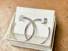 Cargar imagen en el visor de la galería, Silver Classic Tube Oversized Hoop Earrings