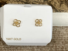 Load image into Gallery viewer, Twist Clover Gold Stud Earrings