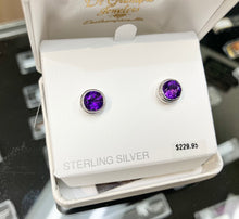 Load image into Gallery viewer, Silver Amethyst Earrings