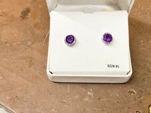 Load image into Gallery viewer, Silver Amethyst Earrings