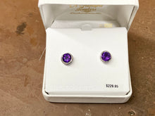 Load image into Gallery viewer, Silver Amethyst Earrings