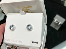 Load image into Gallery viewer, Silver Aquamarine Stud Earrings