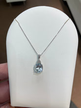 Load image into Gallery viewer, Aquamarine And Diamond White Gold Pendant