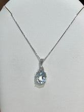 Load image into Gallery viewer, Aquamarine And Diamond White Gold Pendant