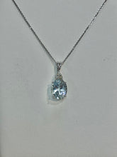 Load image into Gallery viewer, Aquamarine And Diamond White Gold Pendant