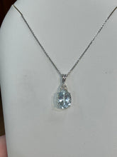 Load image into Gallery viewer, Aquamarine And Diamond White Gold Pendant