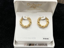 Load image into Gallery viewer, Silver Vermeil Rope Hoop Earrings