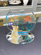 Load image into Gallery viewer, Cat And Fishbowl Glass Figurine
