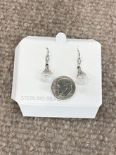 Load image into Gallery viewer, Silver Snow Globe Opal Dangle Earrings