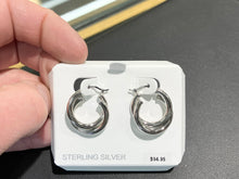 Load image into Gallery viewer, Silver Double Hoop Earrings