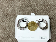 Load image into Gallery viewer, Silver Double Hoop Earrings