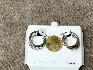 Silver Double Hoop Earrings
