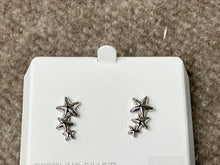 Load image into Gallery viewer, Triple Star Climber Silver Earrings