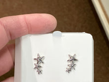 Load image into Gallery viewer, Triple Star Climber Silver Earrings
