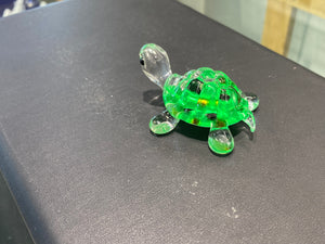 Green Turtle Glass Figurine