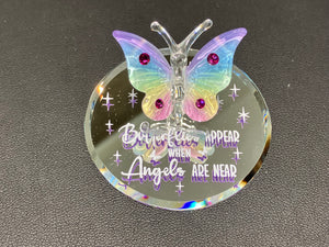 Butterflies Appear When Angels Are Near Butterfly Glass Figurine