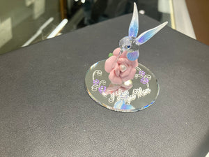 I love You Mom Hummingbird Glass Figurine
