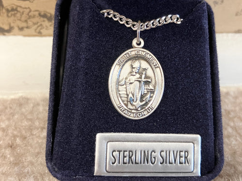 Saint Clement Silver Pendant With Chain