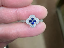 Load image into Gallery viewer, Sapphire And Diamond 10 K White Gold Ring