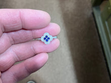Load image into Gallery viewer, Sapphire And Diamond 10 K White Gold Ring