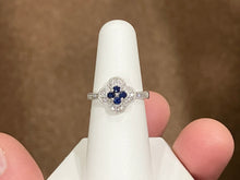 Load image into Gallery viewer, Sapphire And Diamond 10 K White Gold Ring