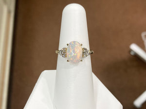 Ethiopian Opal And Diamond Gold Ring